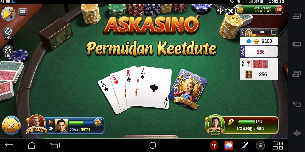 Screenshot utama ASKASINO menampilkan gameplay seru permainan kartu.