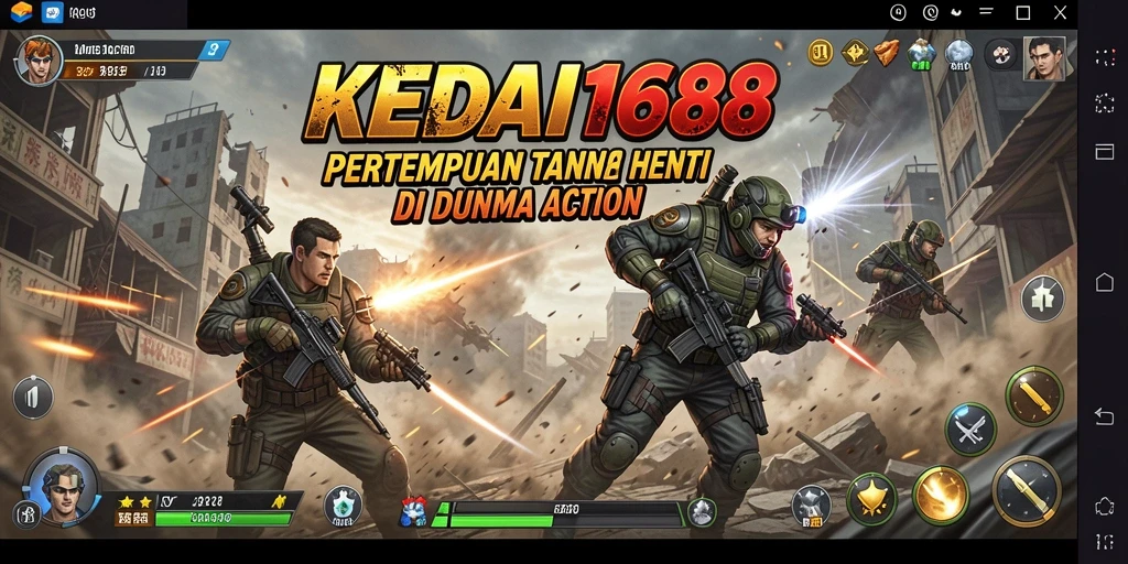 Screenshot aksi seru dari KEDAI168 yang menampilkan pertempuran mendebarkan.