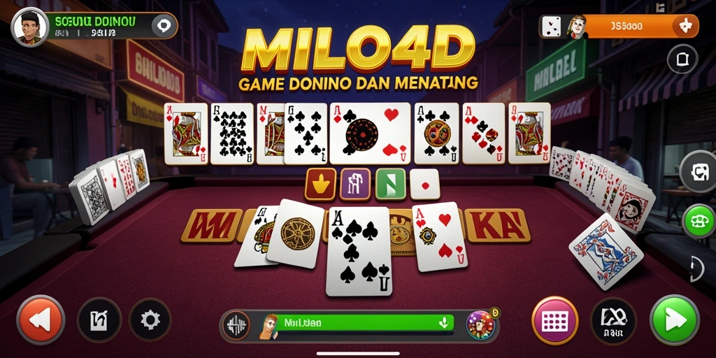 Tampilan gameplay seru dari game Domino MILO4D.