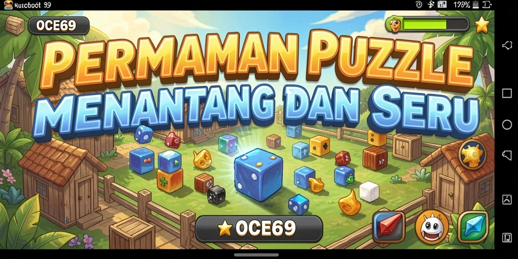 Tampilan utama OCE69 dengan gameplay Puzzle yang menantang.