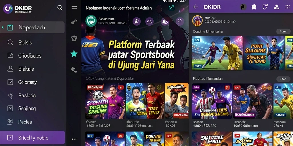 Screenshot gameplay OKIDR menampilkan antarmuka Sportsbook yang menarik.