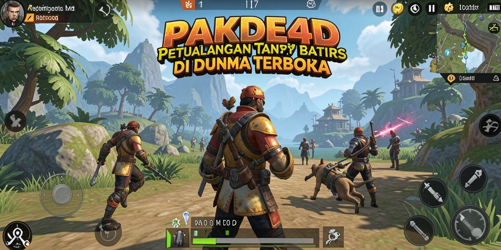 Gameplay PAKDE4D yang penuh petualangan di dunia terbuka.
