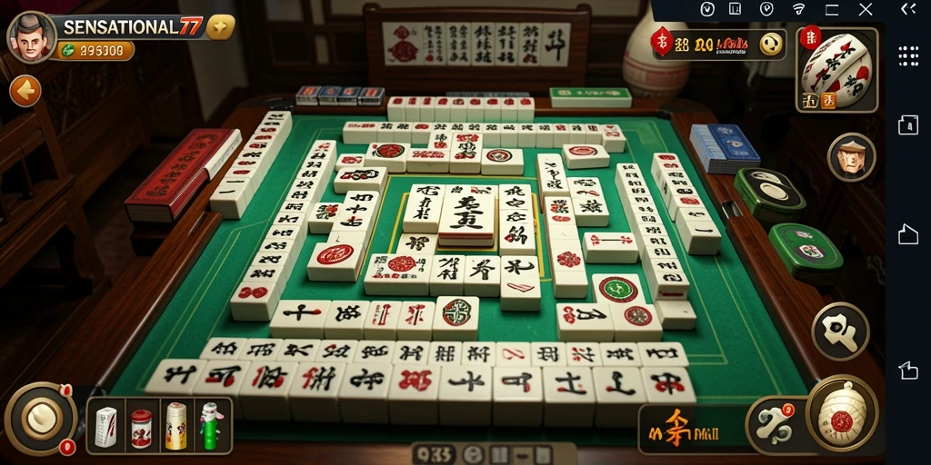 Tampilan aksi seru dalam permainan Mahjong SENSATIONAL77.