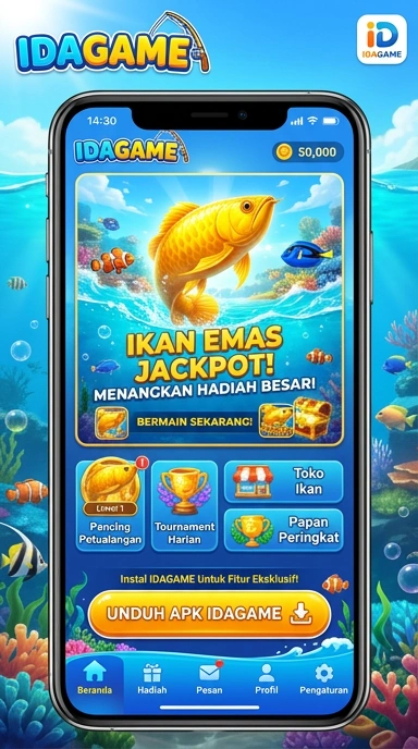 Tampilan utama aplikasi idagame dengan beragam pilihan aplikasi.